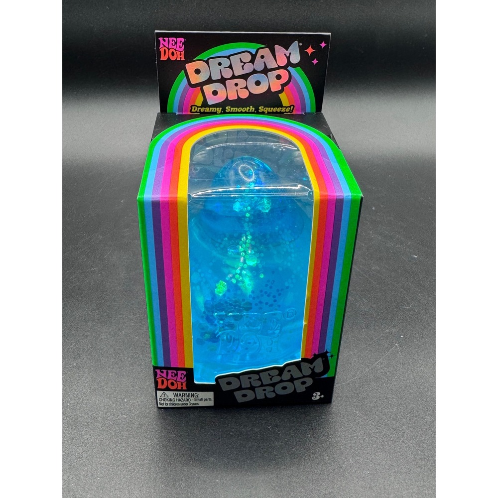 NeeDoh Dream Drop Blue Glitter Squishy Stress Ball Schylling Sensory Toy NIB
